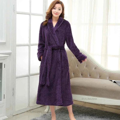 Damen Bademantel Weich Fleece
