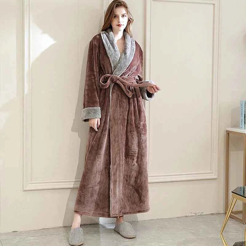 Damen Bademantel Weich Fleece - IdealeKleiden