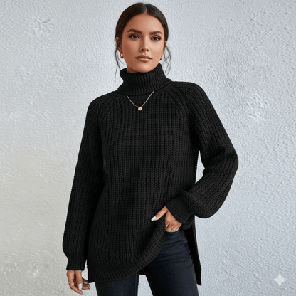 Damen Pullover Rollkragen Stilvoll - IdealeKleiden