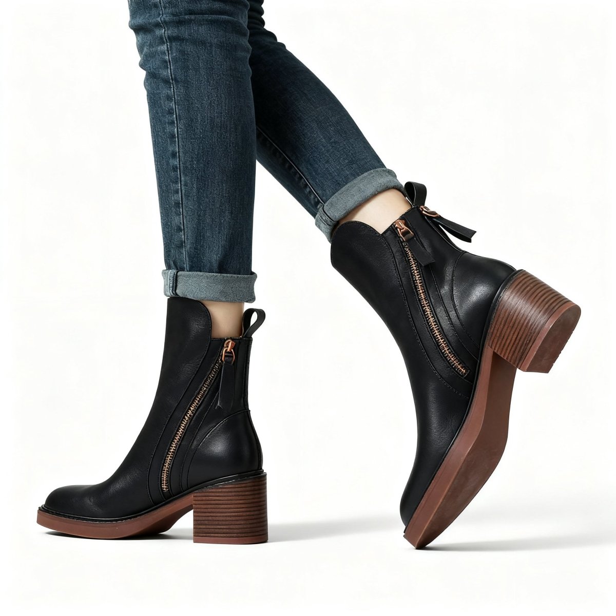 Damen Stiefel Hochglanz Lack Optik