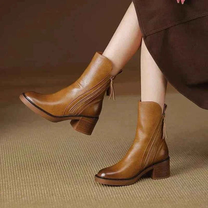 Damen Stiefel Hochglanz Lack Optik