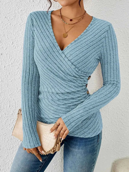 Damen Langarm Oberteil Chic Stil