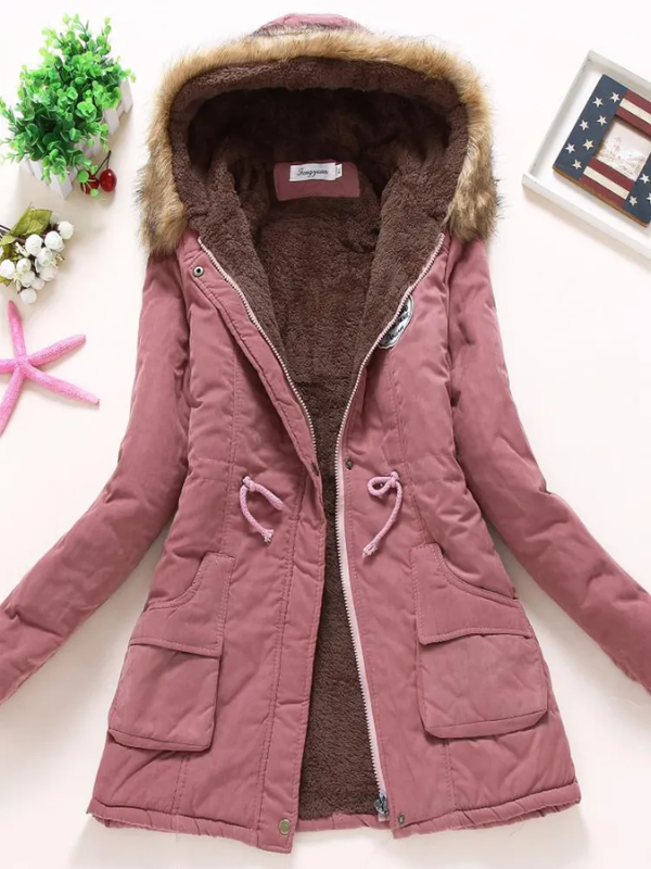 Schicke Slim-Fit Parka mit Kapuze Damen