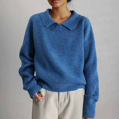 Bequeme Strickpullover Damen Locker Geschnitten