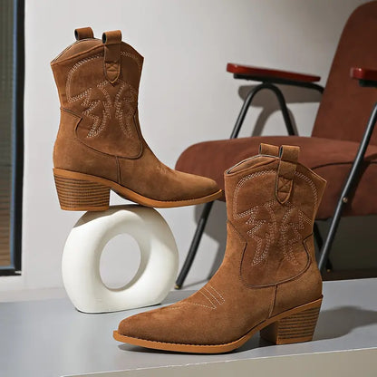 Stilvolle Westernstiefel Damen Bestickt