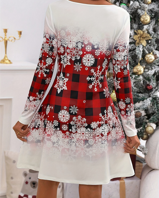 Weihnachtlicher Minirock Schnee-Tartan-Design - IdealeKleiden