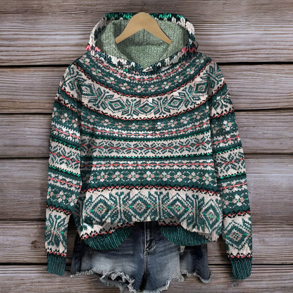 Kapuzenpullover Winterwarm Gestrickt Isländisch