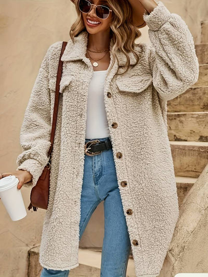 Weicher Wintermantel Teddylook Warm & Kuschelig