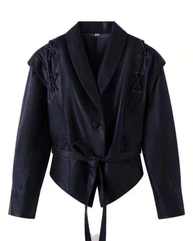 Lederjacke Damen Langärmlig Stilvoll