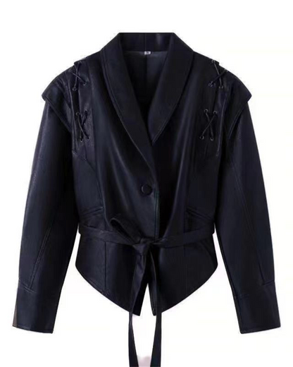 Lederjacke Damen Langärmlig Stilvoll