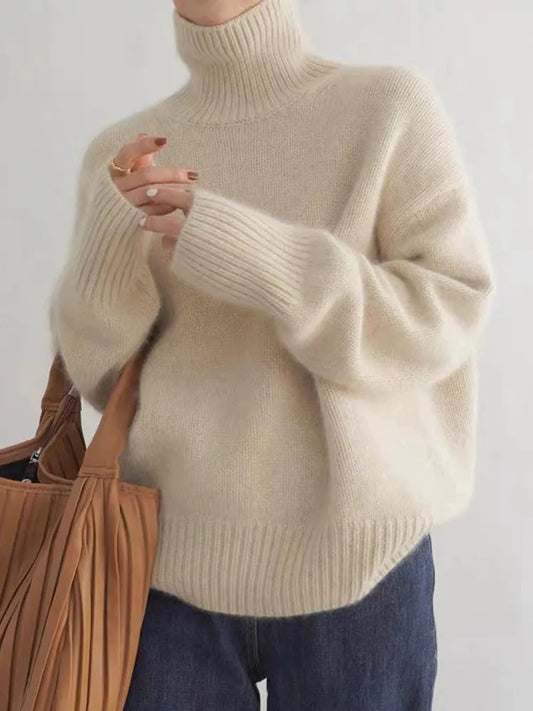 Weicher Rollkragen Pullover Herbstlich - IdealeKleiden