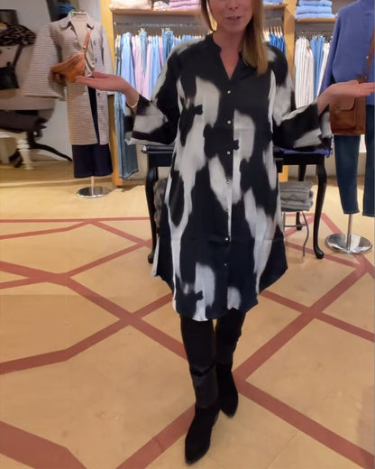 Modische Revers-Shirt Shibori-Design