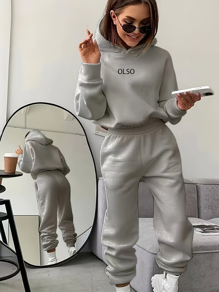 Damen Sportanzug Set: Kapuzenpullover und Jogginghose
