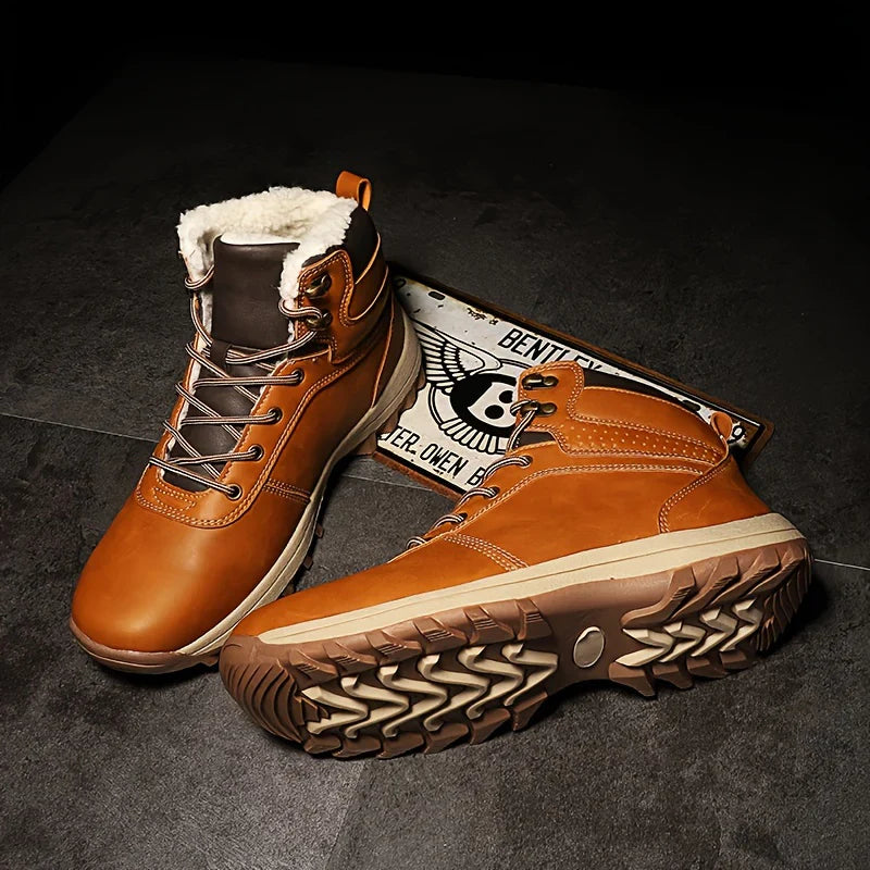 Herren Winterstiefel Leder Vintage Style