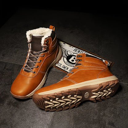 Herren Winterstiefel Leder Vintage Style