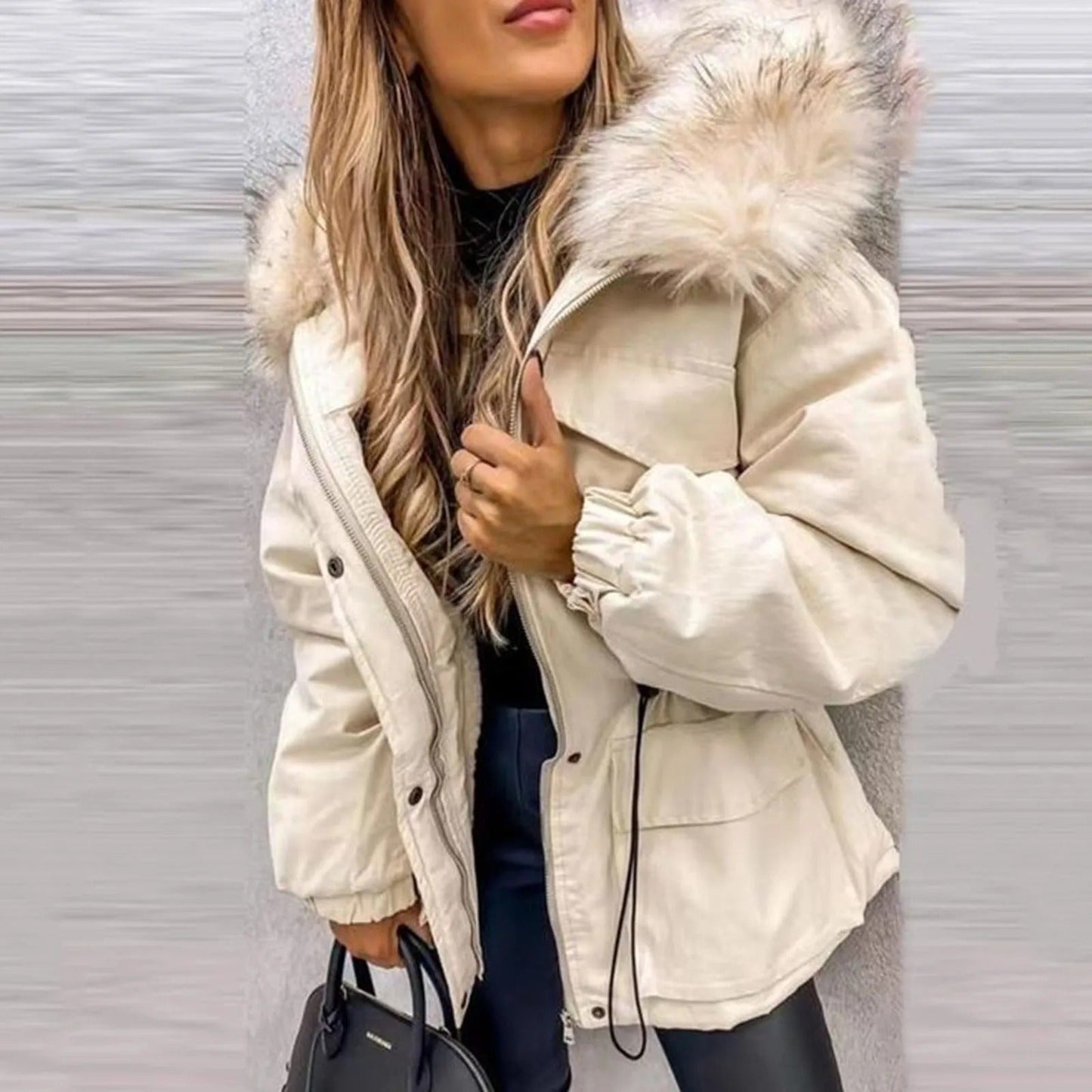 Warm gefütterte Winterjacke Damen Elegant