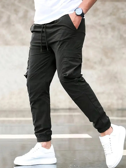 Herren Cargohose Modern Kordelzug