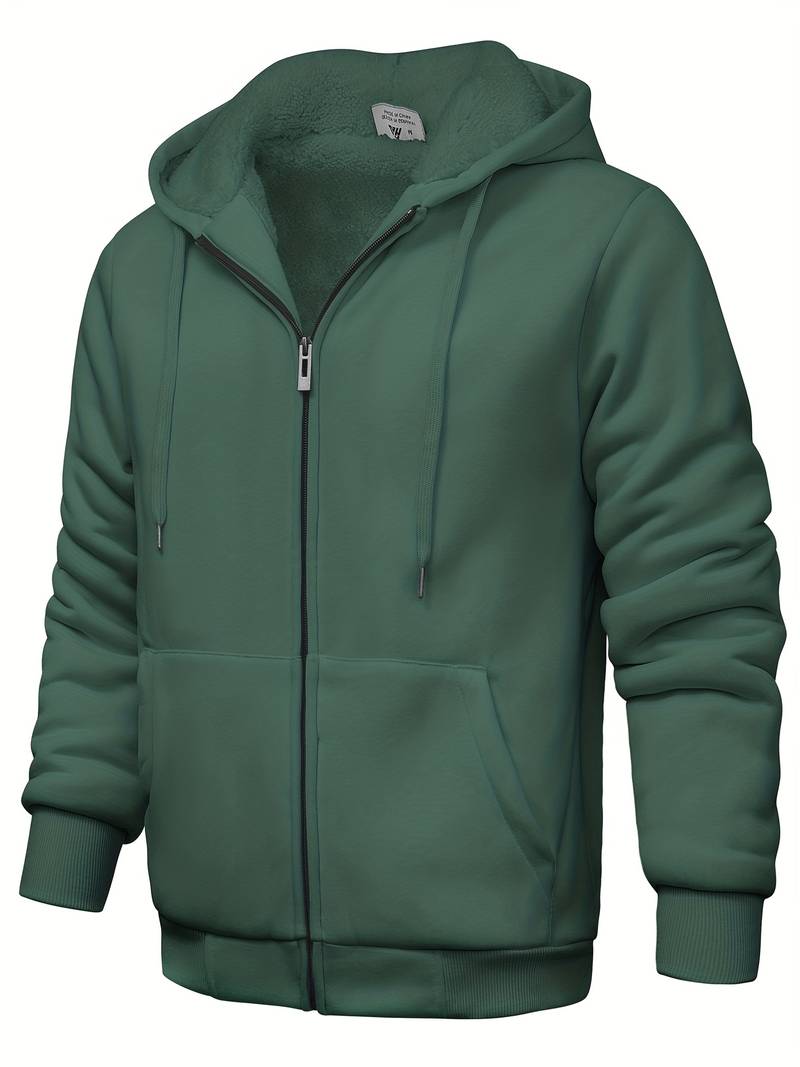 Einfarbig Kapuzenpullover modern Reißverschluss