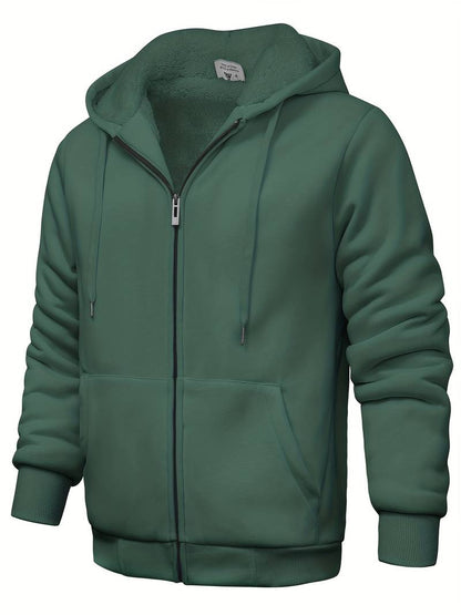 Einfarbig Kapuzenpullover modern Reißverschluss