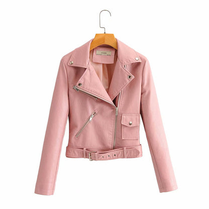 Mia - Luxus Lederjacke Damen Elegant Schwarz