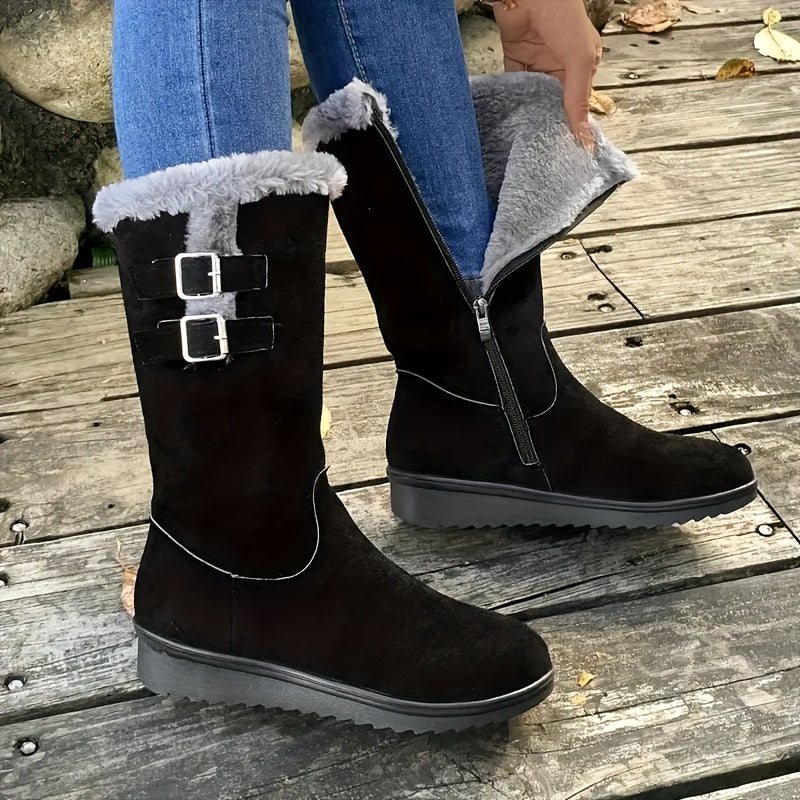 Warme Winterstiefel Samt Optik