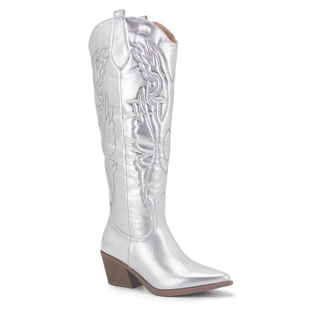 Hohe Cowboystiefel Damen Stilvoll Leder