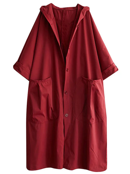 Wintermantel Lang Damon Kapuze Taschen