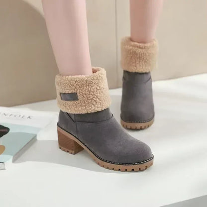 Elegante Schneestiefel Leder Warm & Komfortabel
