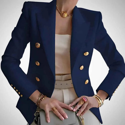 Damen Blazer Doppelreihe Luxus Goldknöpfe
