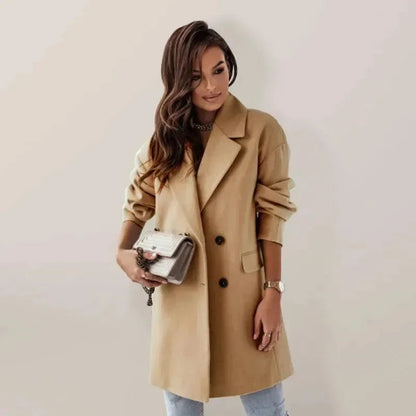 Stylisher Frauen-Trenchcoat Doppelreihig Elegent