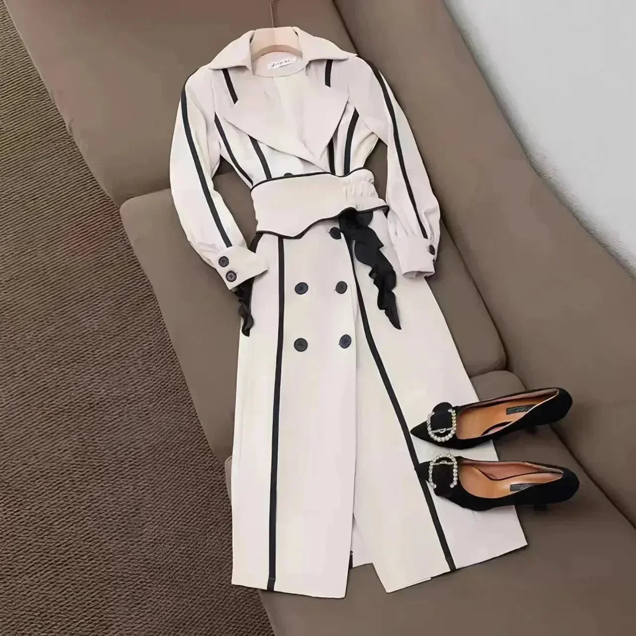 Stilvoller Damen-Trenchcoat Doppelreihig Elegant