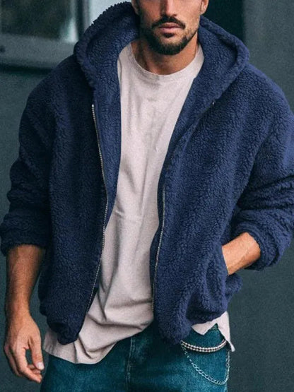 Herren Winterjacke Doppelkapuzen Warm Isoliert