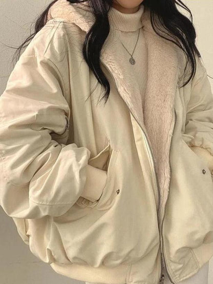 Übergröße Damenjacke Weich Fleece Innenfutter
