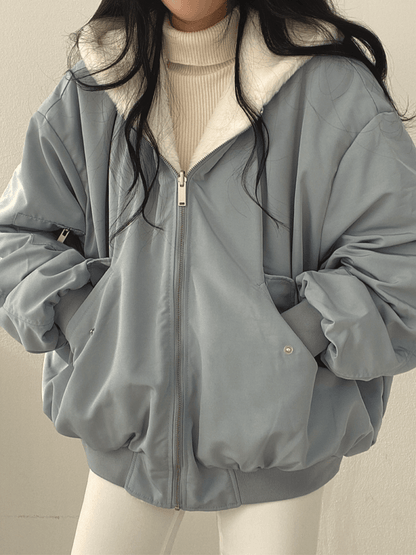Damen Oversize Lederjacke Modern
