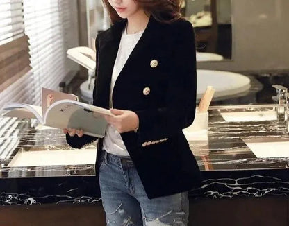 Weicher Damen Blazer Velour Casual Eleganz