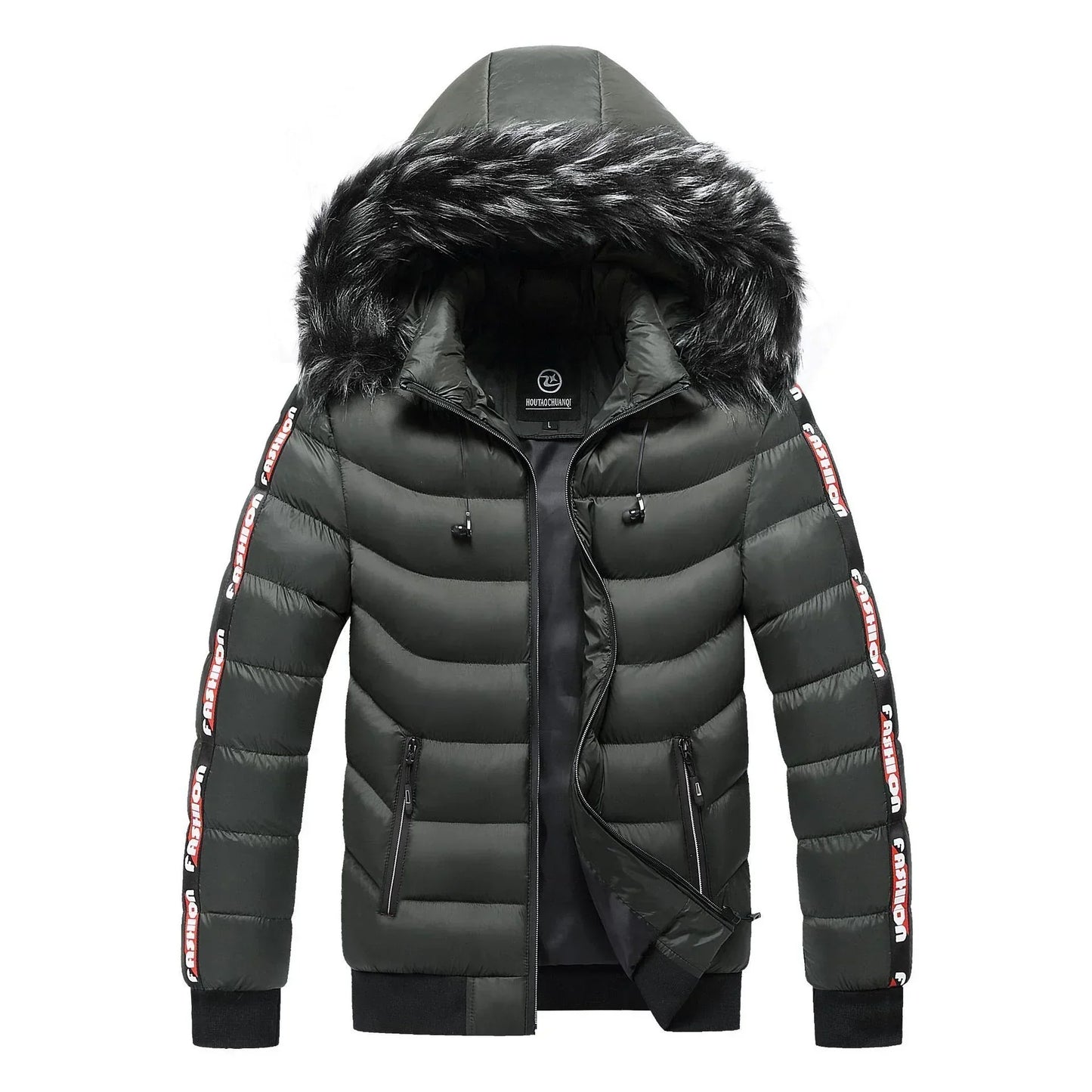 Winterkleid Damen Pelzkapuze