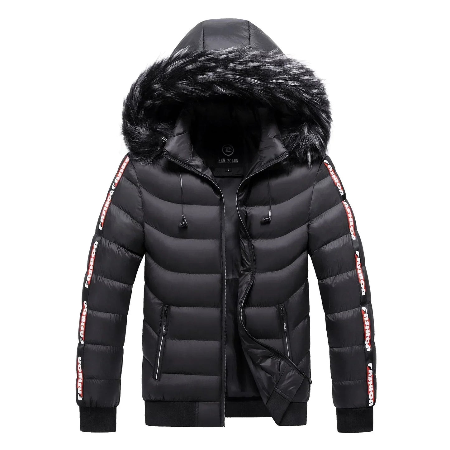 Winterkleid Damen Pelzkapuze