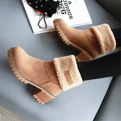 Elegante Schneestiefel Leder Warm & Komfortabel