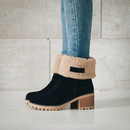 Elegante Schneestiefel Leder Warm & Komfortabel
