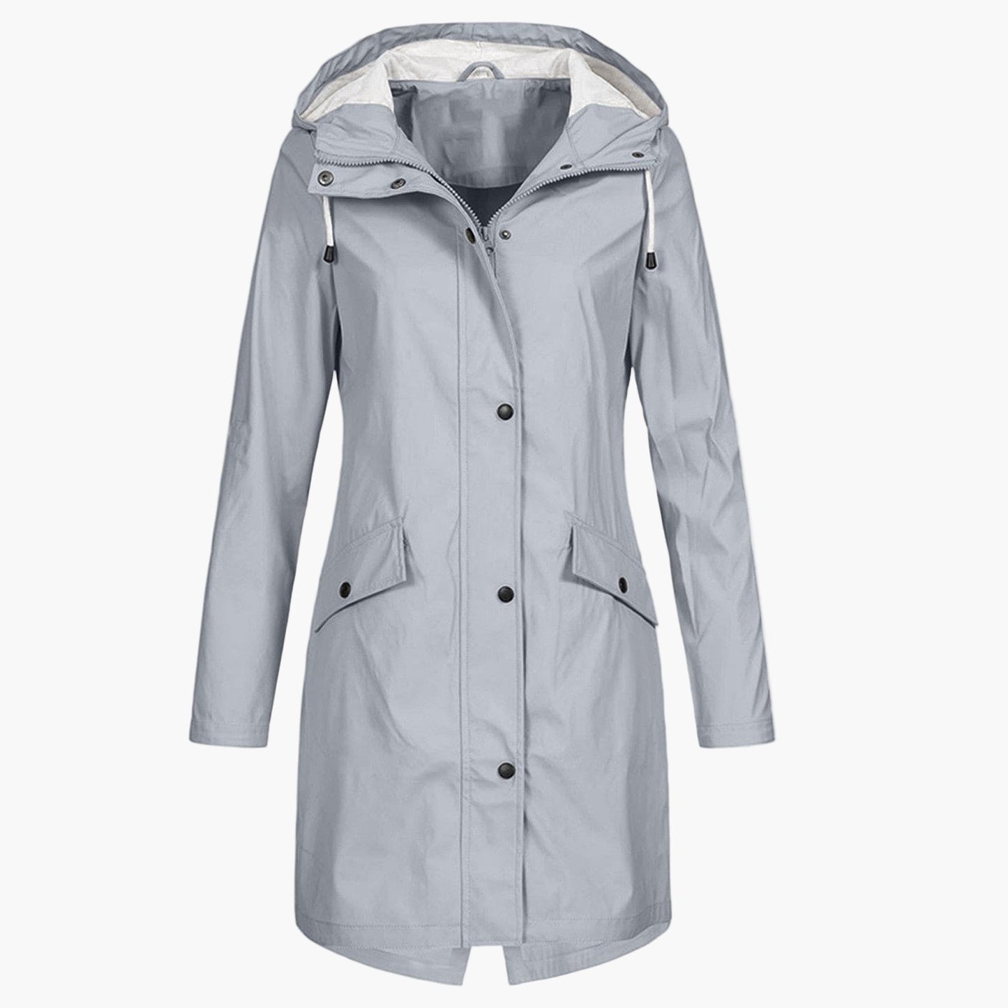 Damen Regenmantel Lang Kapuzenjacke Wasserdicht