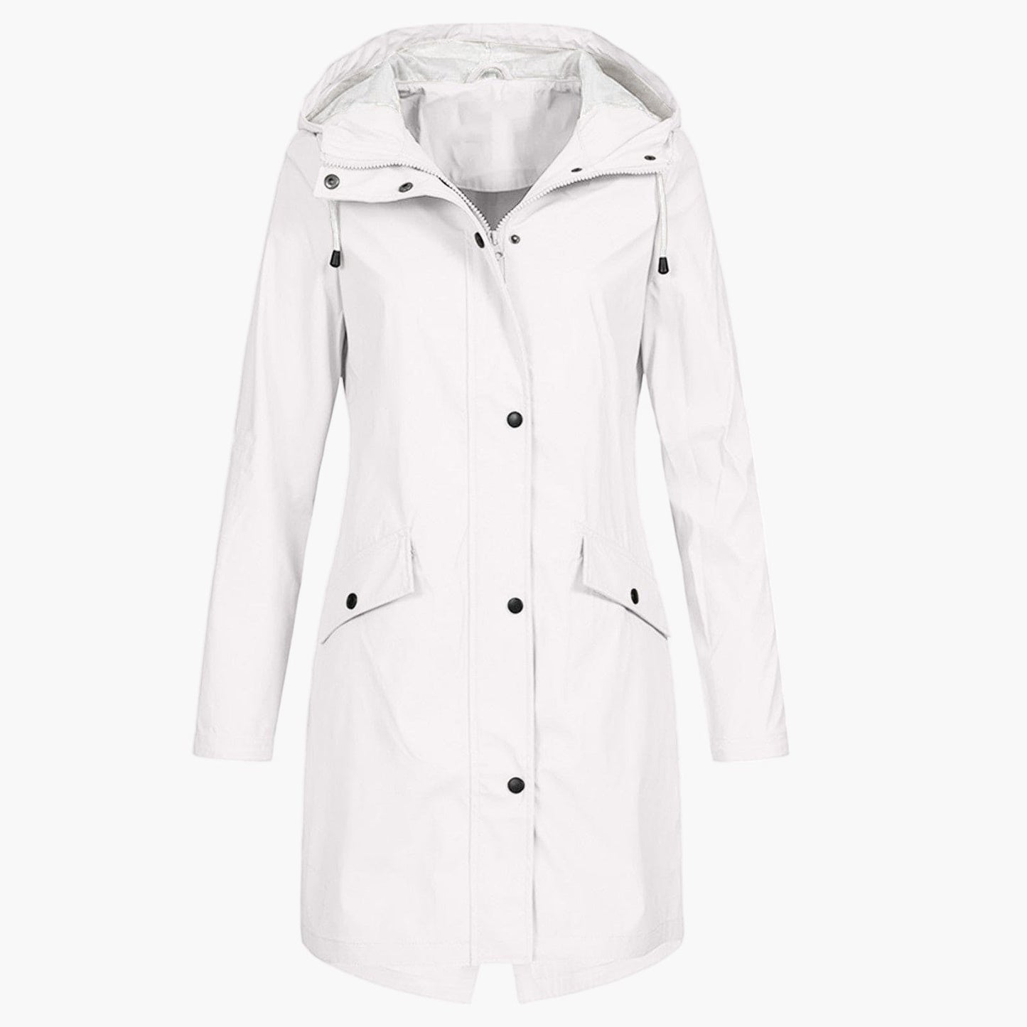 Damen Regenmantel Lang Kapuzenjacke Wasserdicht