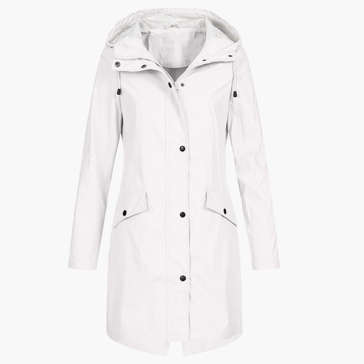 Damen Regenmantel Lang Kapuzenjacke Wasserdicht