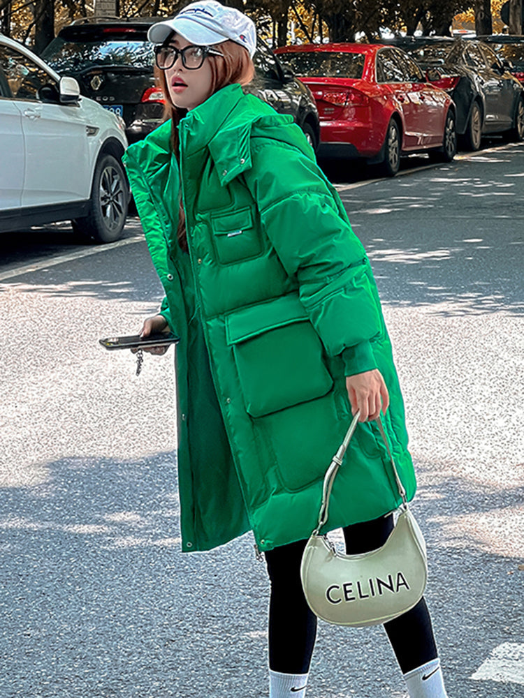 Elegante Damen Winterjacke Lang