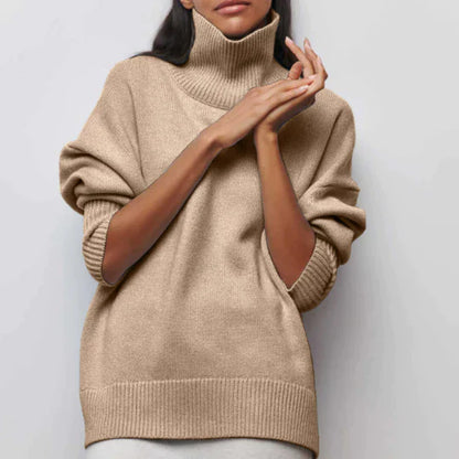 Übergroßer Rollkragen Pullover Damen Oversized