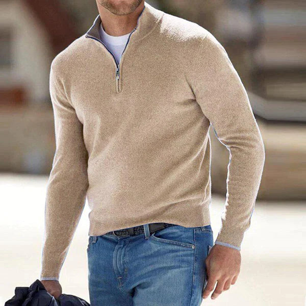 Herren Pullover Reißverschluss Modern Sportlich