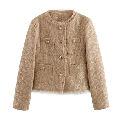 Stylischer Boucle Mantel Damen