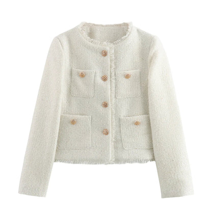 Stylischer Boucle Mantel Damen