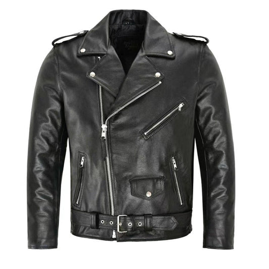 Stylische Lederjacke Herren Trendy Design - IdealeKleiden
