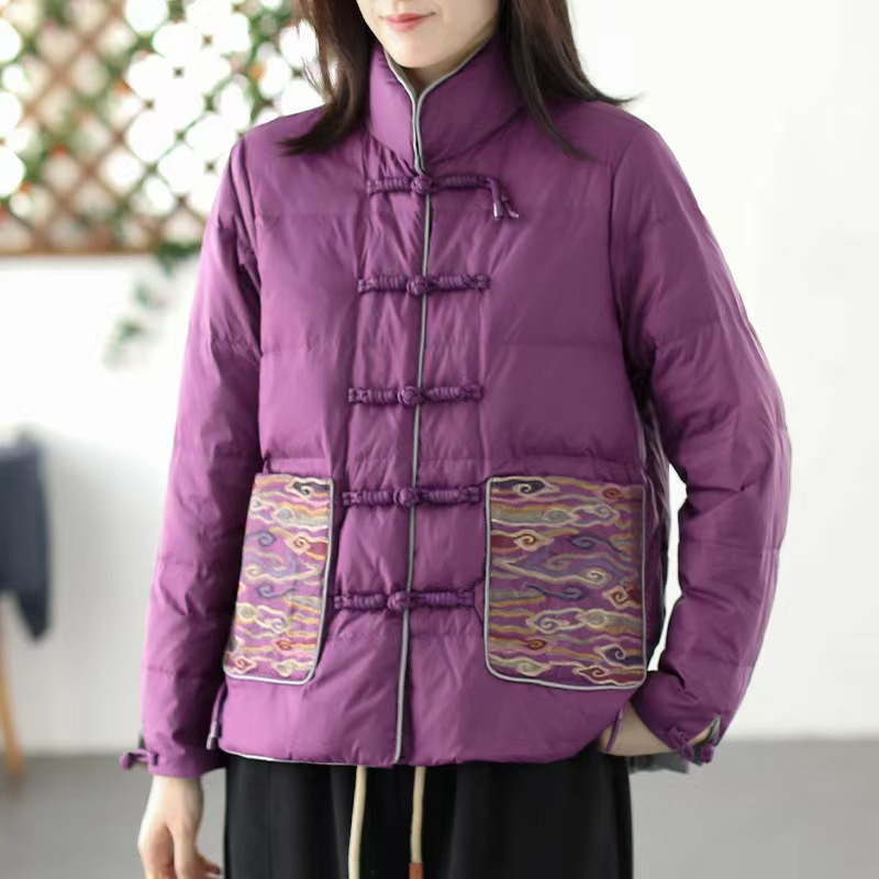 Gepolsterte Winterjacke Lockere Passform Stehkragen