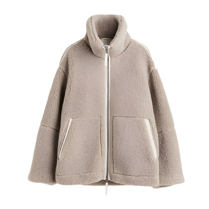 Weiche Fleecejacke Damen Teddyjacke Warm